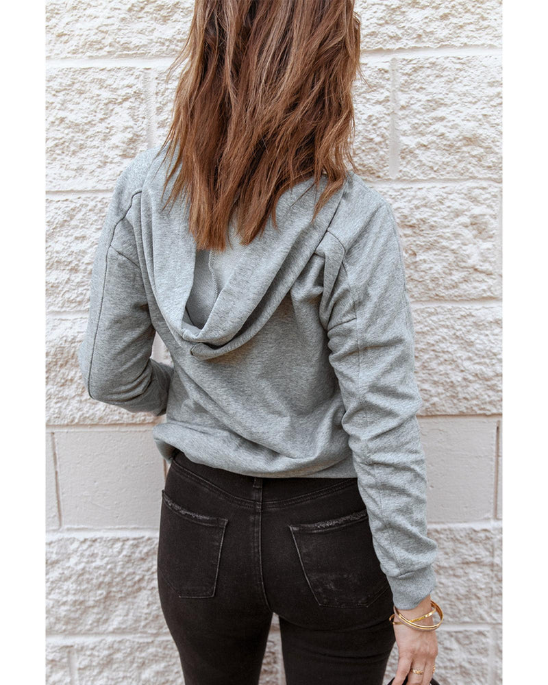 Azura Exchange Lace-up Grey Casual Hoodie - 2XL