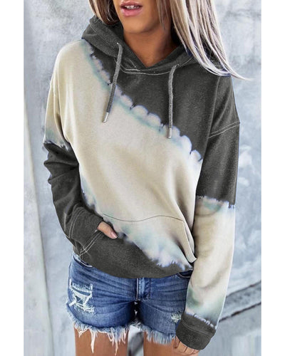 Azura Exchange Tie Dye Print Hooded Sweatshirt with Casual Pocket - 2XL
