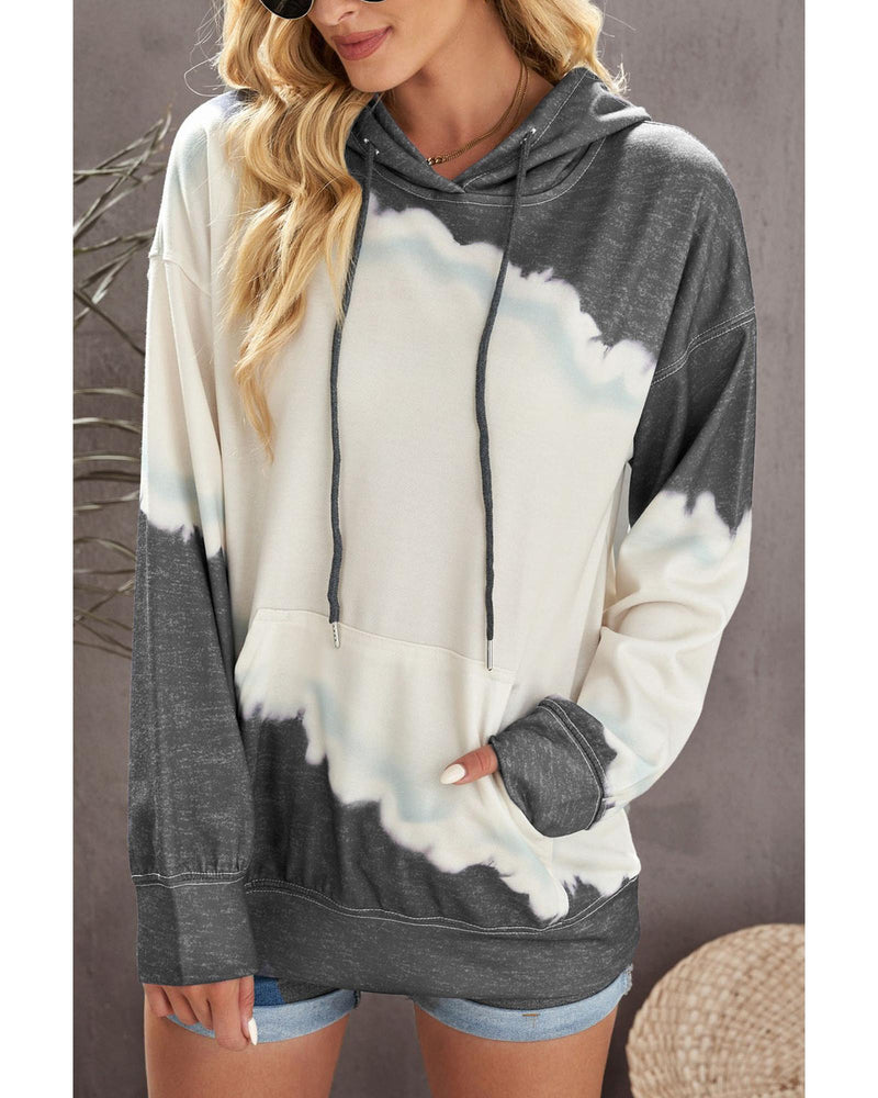 Azura Exchange Tie Dye Print Hooded Sweatshirt with Casual Pocket - L