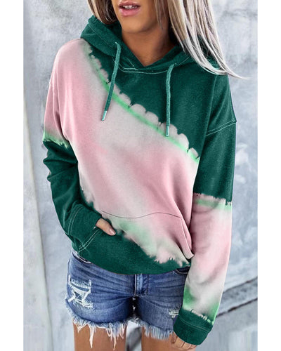 Azura Exchange Tie Dye Print Hooded Sweatshirt with Pocket - 2XL