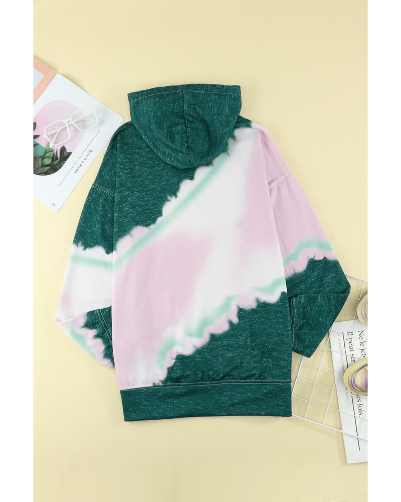 Azura Exchange Tie Dye Print Hooded Sweatshirt with Pocket - 2XL