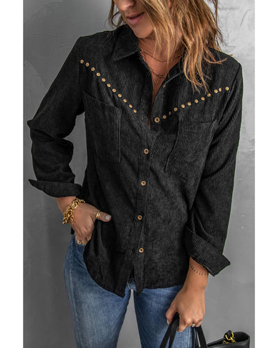 Azura Exchange Buttoned Corduroy Shirt with Pockets - XL