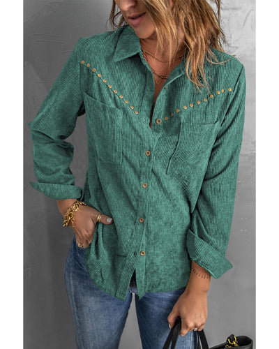 Azura Exchange Buttoned Corduroy Shirt with Pockets - 2XL