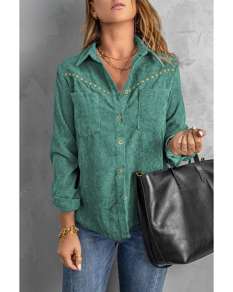 Azura Exchange Buttoned Corduroy Shirt with Pockets - XL