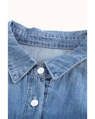 Azura Exchange Buttoned Long Sleeve Denim Shirt - M