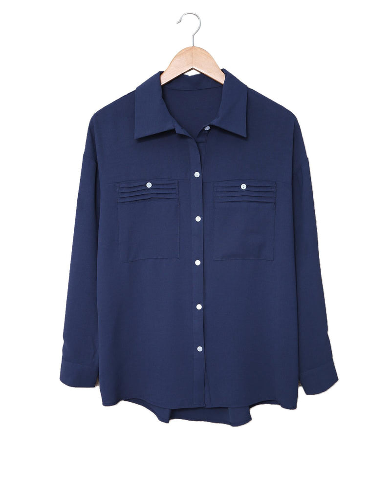 Azura Exchange Pocket Long Sleeve Button-up Shirt - S