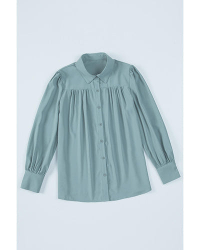 Azura Exchange Button Up Puff Sleeve Blouse - XL