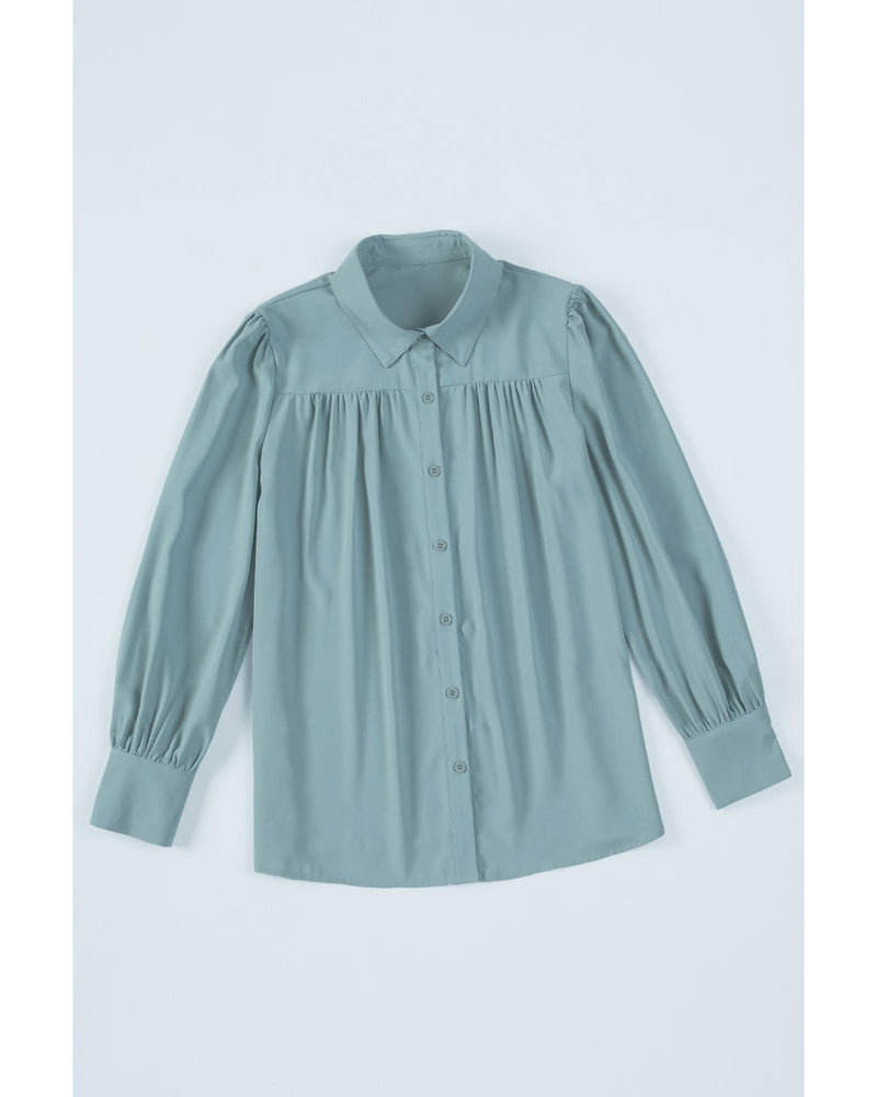 Azura Exchange Button Up Puff Sleeve Blouse - XL