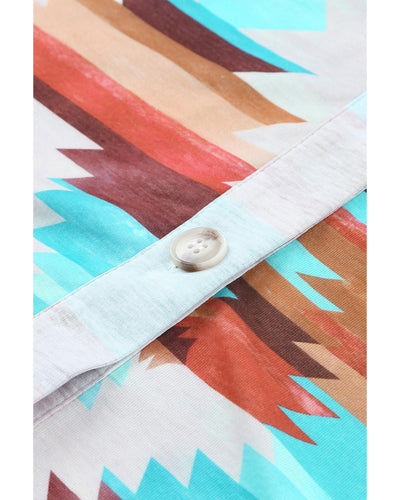 Azura Exchange Multicolor Aztec Print Long Sleeve Shirt - M