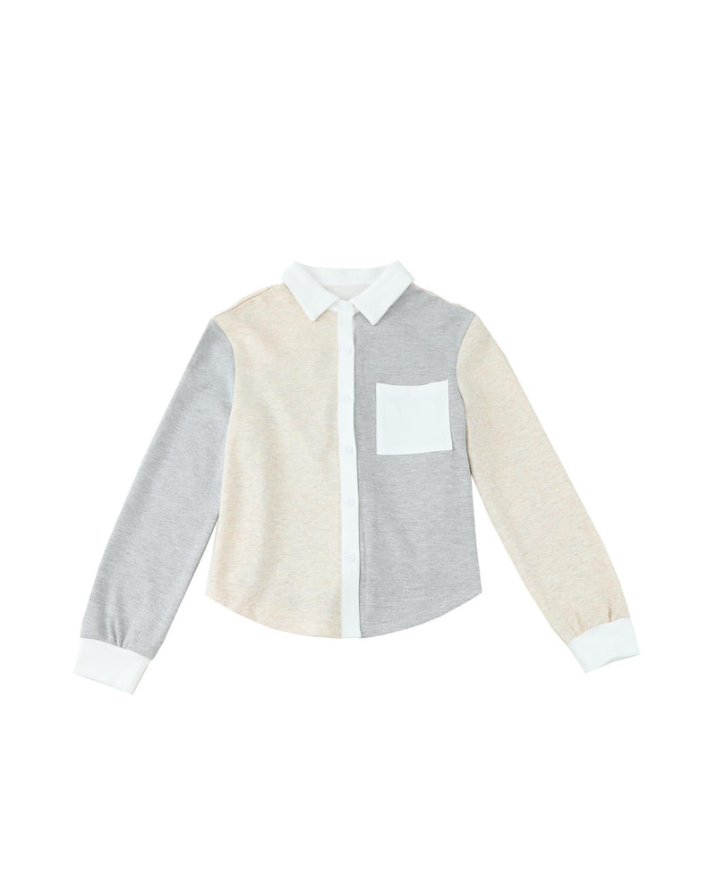 Azura Exchange Colorblock Knit Shirt with Contrast Trim - M