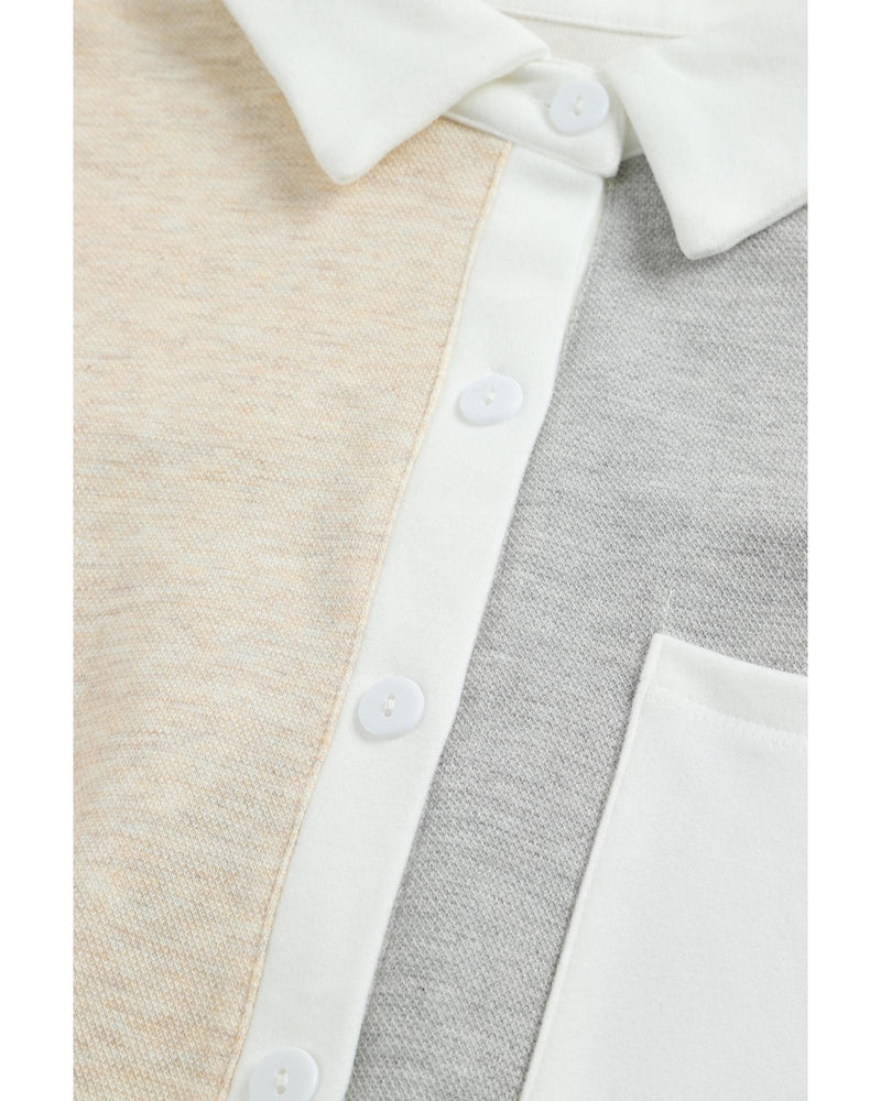 Azura Exchange Colorblock Knit Shirt with Contrast Trim - M
