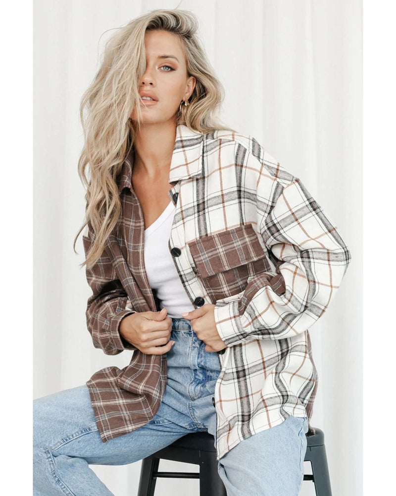 Azura Exchange Plaid Oversized Shirt - L