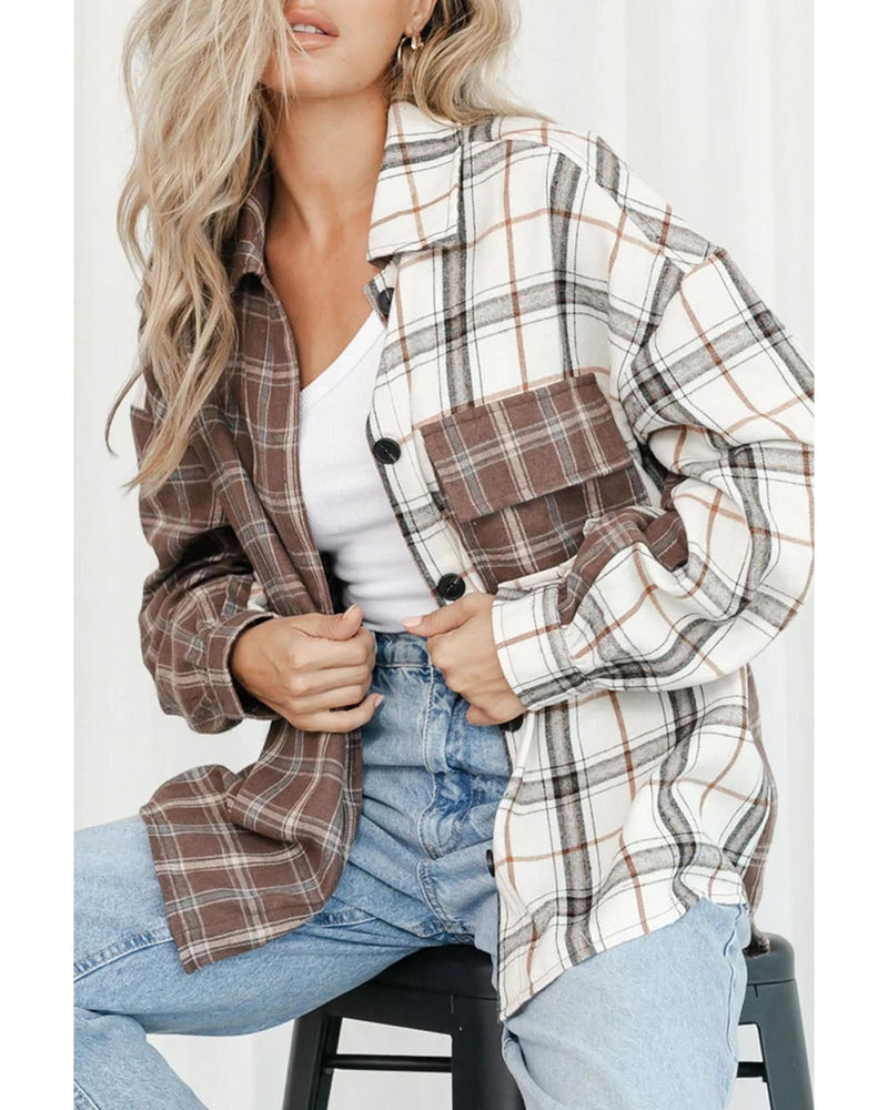 Azura Exchange Plaid Oversized Shirt - L