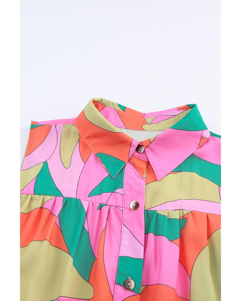 Azura Exchange Abstract Geometric Print Sleeveless Shirt - XL