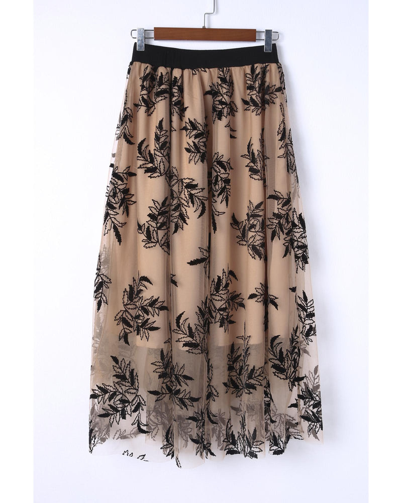 Azura Exchange Embroidered High Waist Maxi Skirt - S
