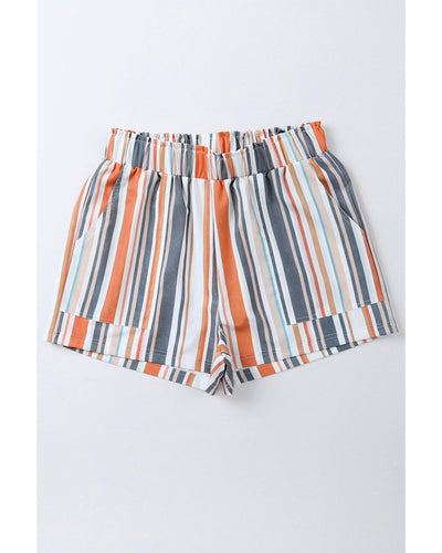 Azura Exchange Vintage Washed Elastic Frill Waist Casual Shorts - M