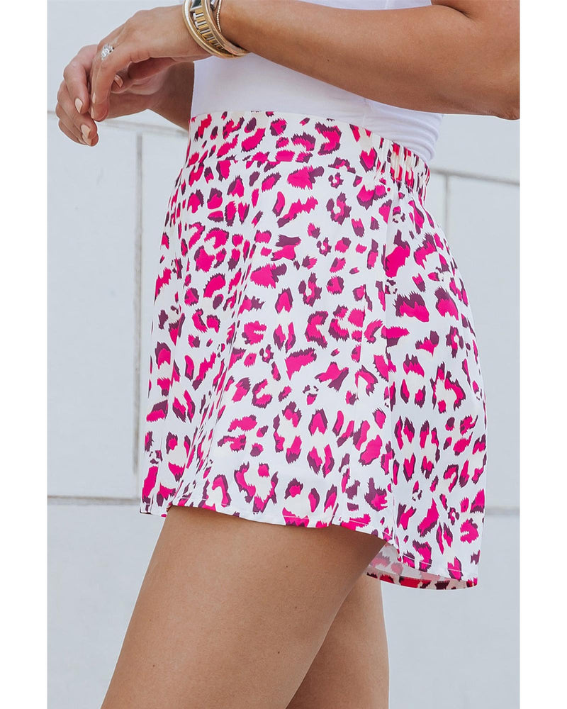 Azura Exchange Leopard Print Flutter Shorts - S