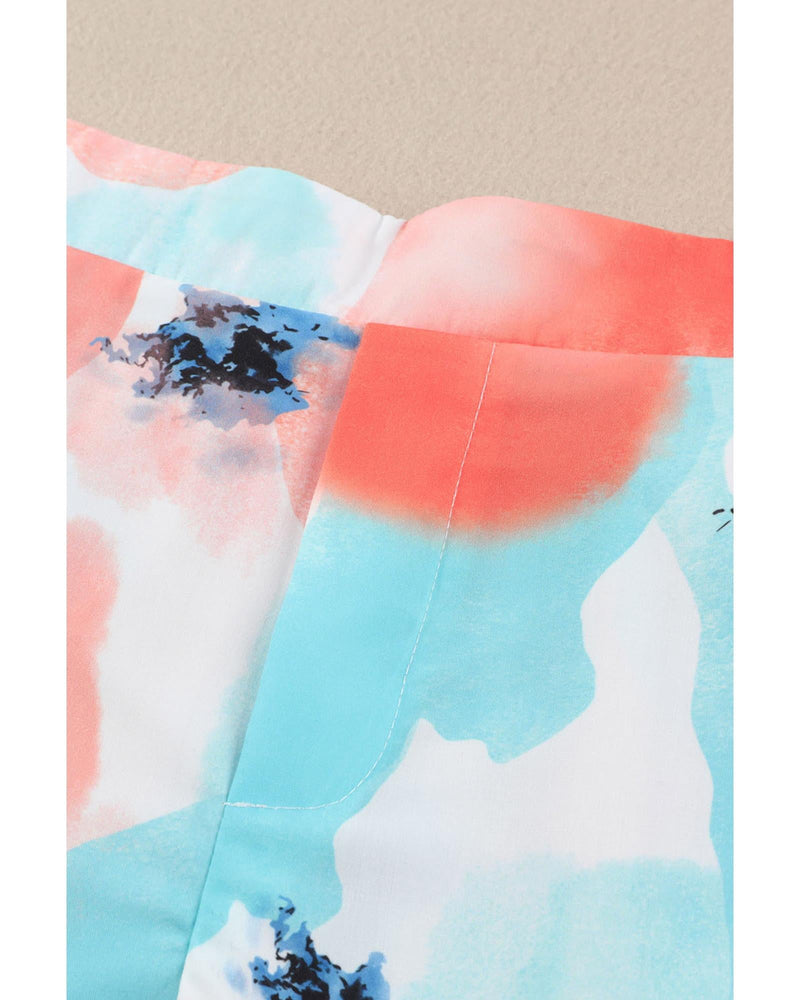 Azura Exchange Water Marbling Print Lace Trim Shorts - 16 US