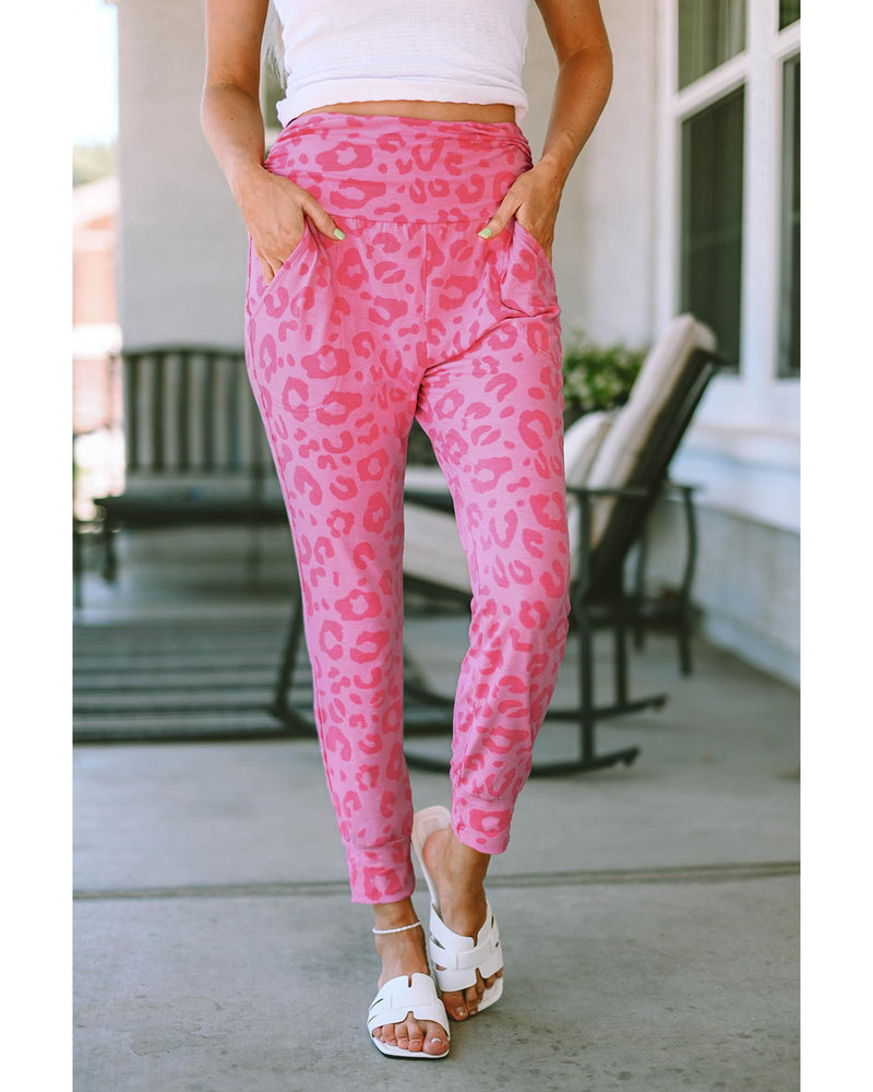 Azura Exchange Ankle-length High Waist Leopard Print Skinny Pants - M