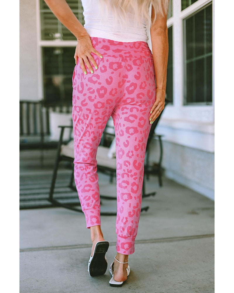 Azura Exchange Ankle-length High Waist Leopard Print Skinny Pants - S