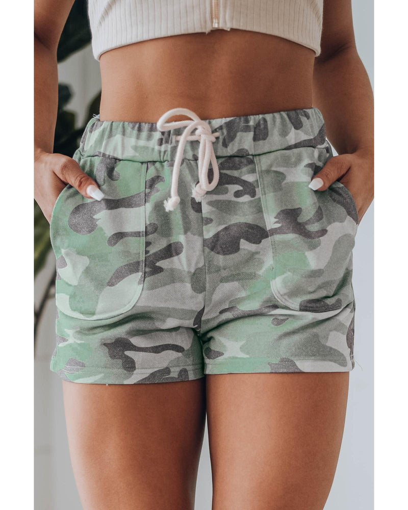 Azura Exchange Drawstring Camouflage Shorts - M