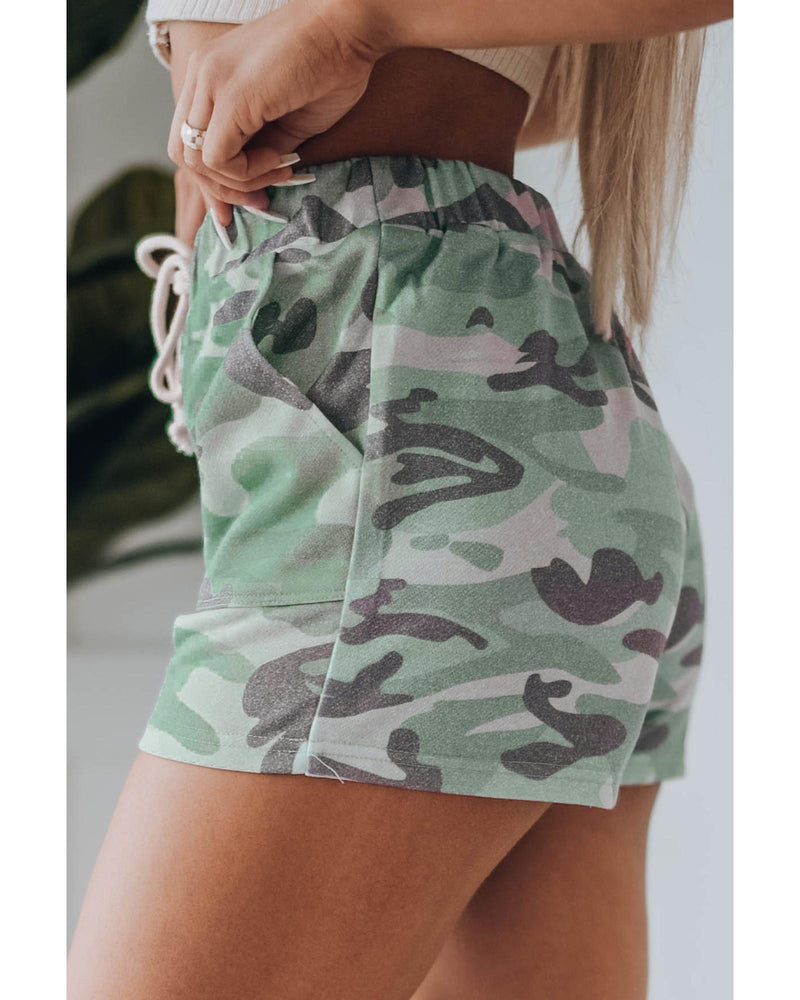 Azura Exchange Drawstring Camouflage Shorts - M
