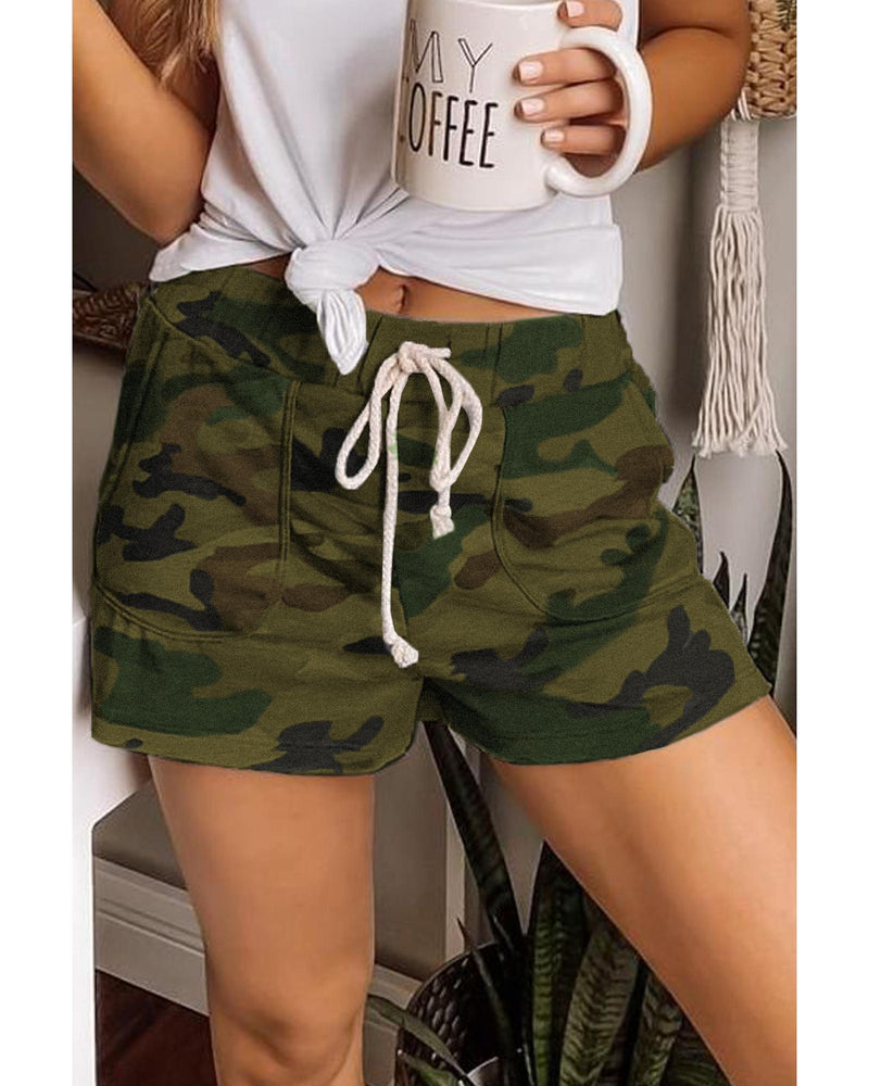 Azura Exchange Drawstring Camouflage Shorts - S