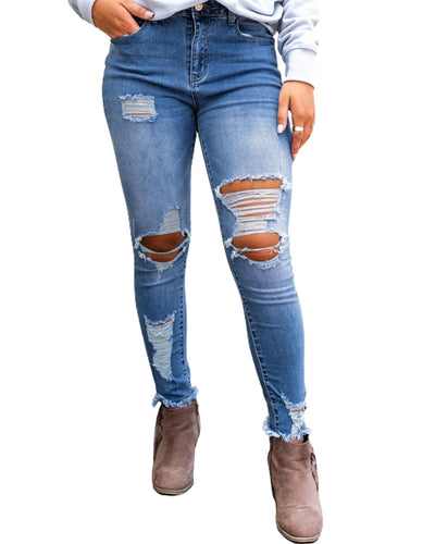 Azura Exchange Distressed Skinny Jeans - M