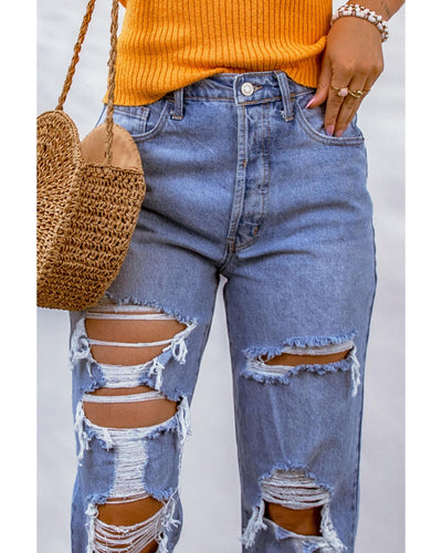 Azura Exchange Destroyed Boyfriend Jeans - 14 US