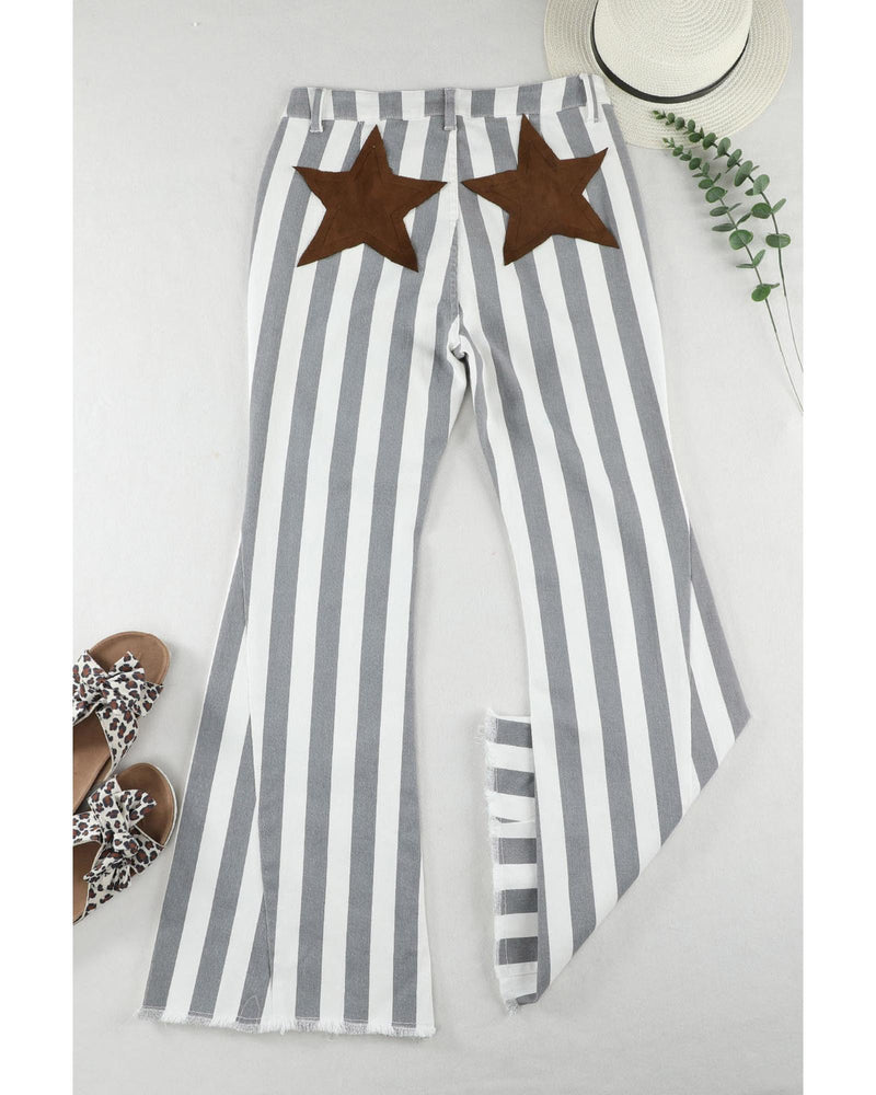 Azura Exchange Star Embellished Western Flare Jeans - 10 US