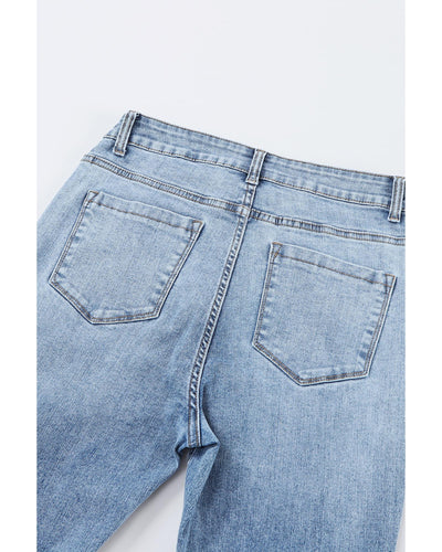 Azura Exchange Light Wash Distressed Flare Jeans - 16 US