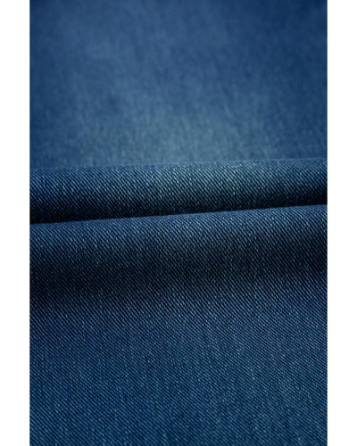 Ashleigh Blue Multiple Pockets Straight Leg Washed Stretchy Knit Casual Jeans - S