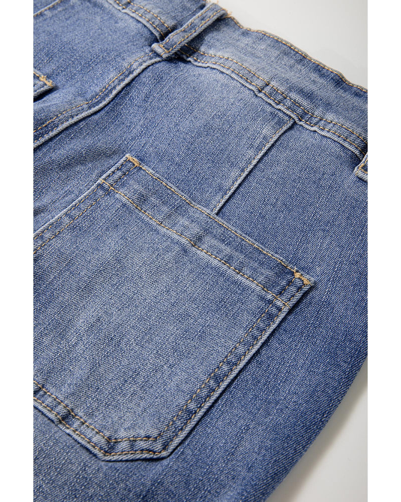 Ashleigh Blue Mineral Wash High Waist Bell Bottom Crop Jeans - 14 US