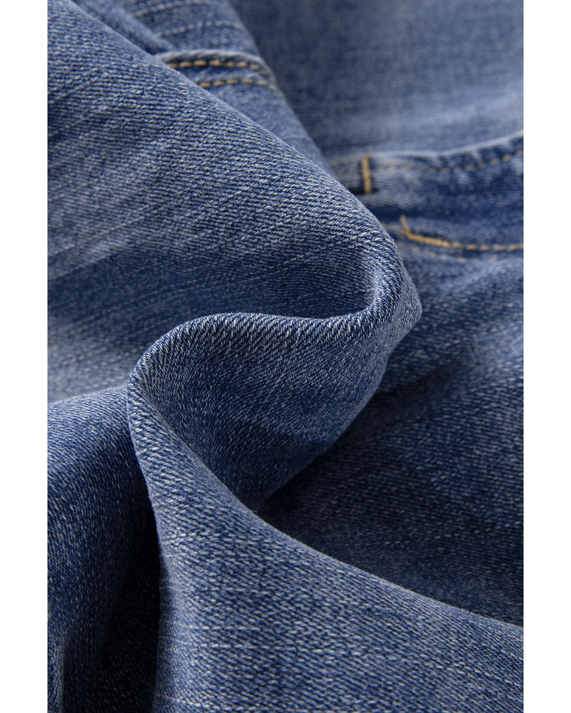 Ashleigh Blue Mineral Wash High Waist Bell Bottom Crop Jeans - 14 US