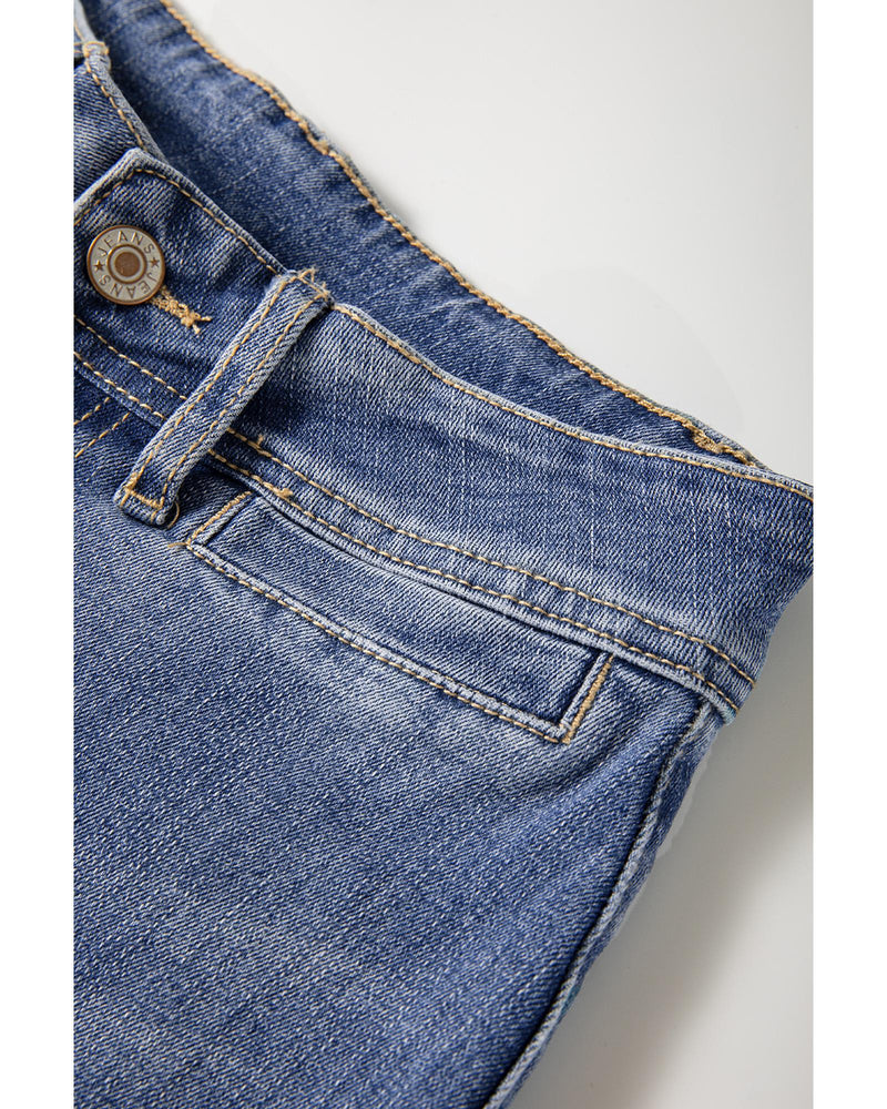 Ashleigh Blue Mineral Wash High Waist Bell Bottom Crop Jeans - 14 US