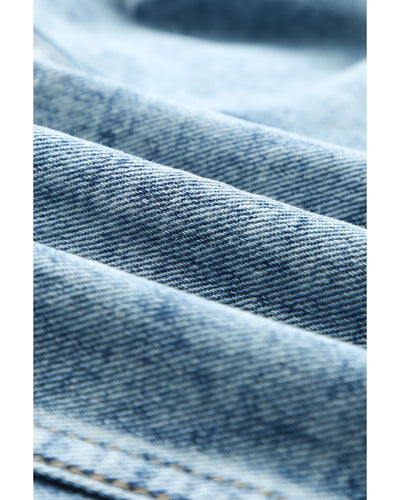 Azura Exchange Multicolor Aztec Print Frayed Hem Denim Jacket - S