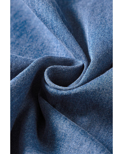 Ashleigh Blue V Neck Short Sleeve Smocked Back Denim Loose Jumpsuit - XL