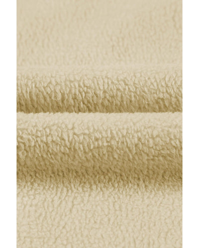 Apricot Flap Pocket Drawstring Hood Zip Up Jacket - S