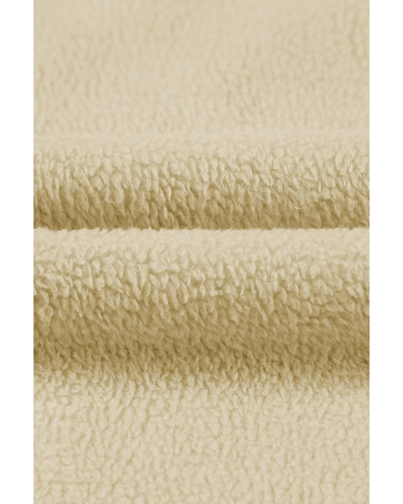 Apricot Flap Pocket Drawstring Hood Zip Up Jacket - S