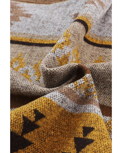 Azura Exchange Brown Western Aztec Print Jacket - S