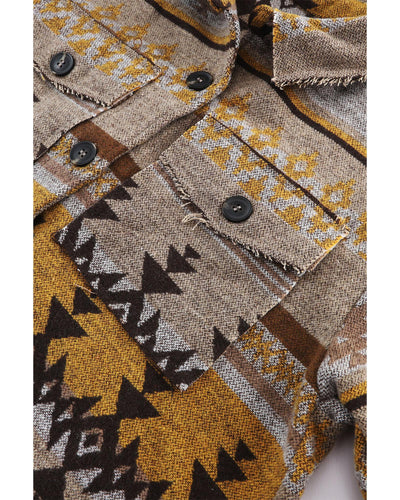 Azura Exchange Brown Western Aztec Print Jacket - XL