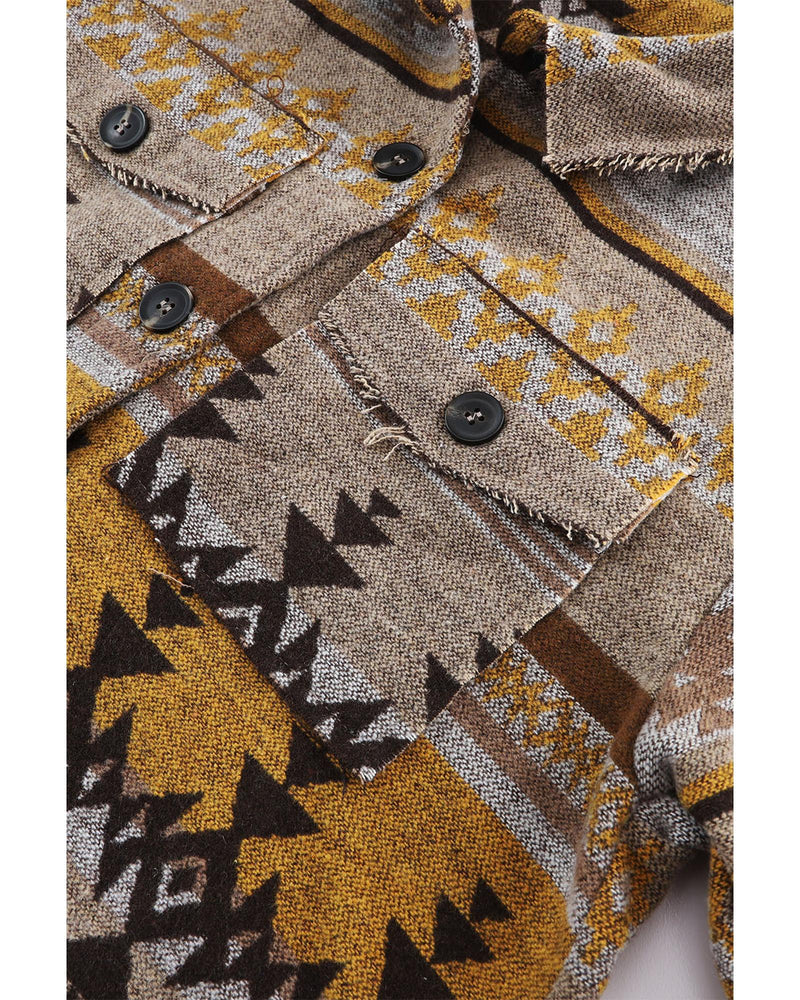 Azura Exchange Brown Western Aztec Print Jacket - XL