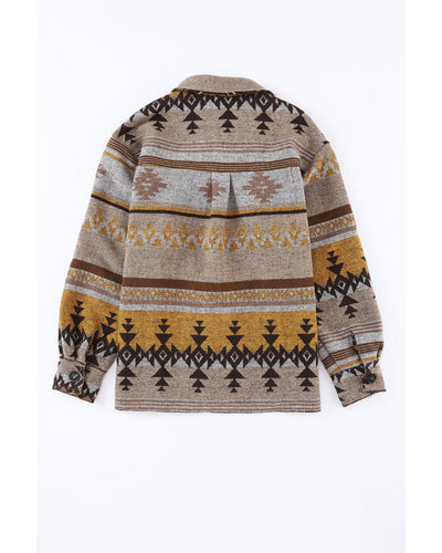 Azura Exchange Brown Western Aztec Print Jacket - XL