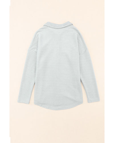 Azura Exchange Gray Contrast Flap Pockets Relaxed Shacket - L