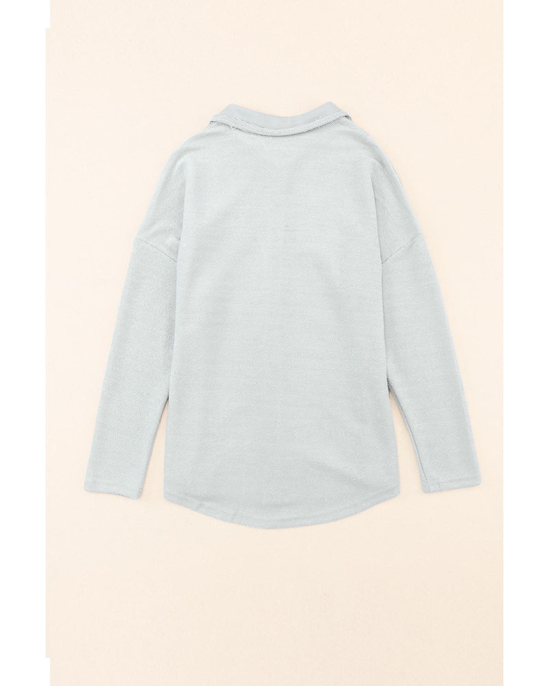 Azura Exchange Gray Contrast Flap Pockets Relaxed Shacket - L