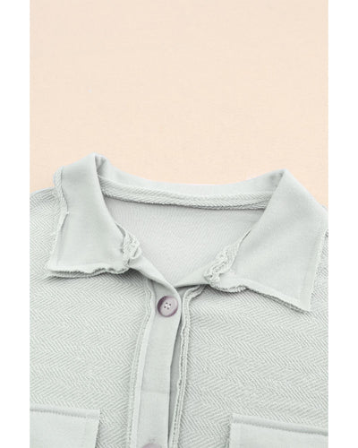 Azura Exchange Gray Contrast Flap Pockets Relaxed Shacket - XL