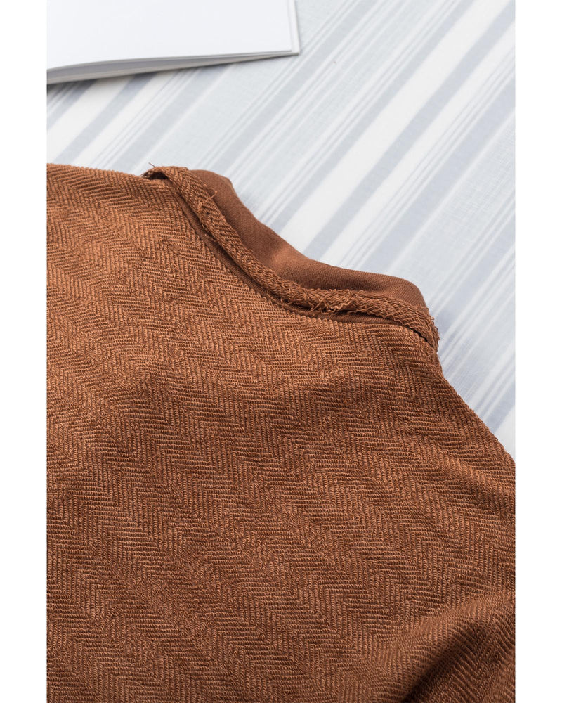 Azura Exchange Brown Contrast Flap Pockets Relaxed Shacket - 2XL