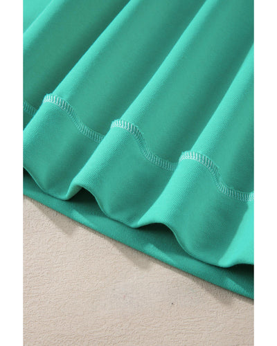 Aruba Blue Colorblock Patchwork Cross Seam Plus Sweatshirt - 3X