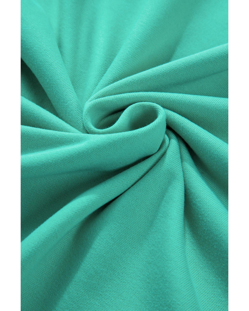 Aruba Blue Colorblock Patchwork Cross Seam Plus Sweatshirt - 3X