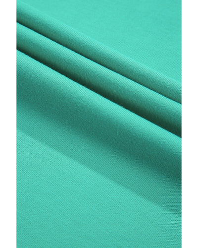 Aruba Blue Colorblock Patchwork Cross Seam Plus Sweatshirt - 3X